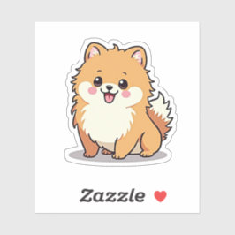 Pegatina Pomerania Adorable, Kawaii Bubbly Charm, Small