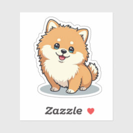 Pegatina Pomerania encantadora, Kawaii burbuja, pequeña