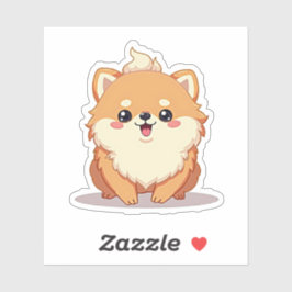 Pegatina Pomerania encantadora, Kawaii débil, pequeña