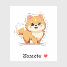 Pegatina Pomerania encantadora, Kawaii Flair caprichosa, pe