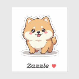 Pegatina Pomerania encantadora, Kawaii Whimsy, pequeña