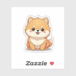 Pegatina Pomerania encantadora, luz suave, pequeña