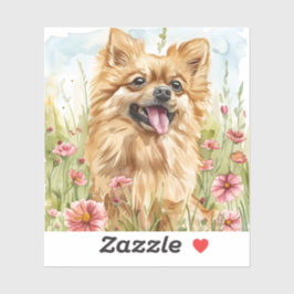 Pegatina Pomeranian Sticker – Watercolor Design