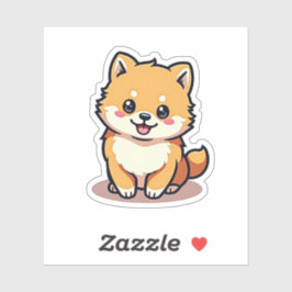 Pegatina Pomeraniano capricho, brillante y ondulante, peque