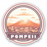 Pegatina Pompeya Ruinas Italia Viaje Insignia de Arte<br><div class="desc">Obra vectorial de Pompeya. Pompeya,  que alguna vez fue una próspera y sofisticada ciudad romana,  fue enterrada bajo metros de cenizas y ratones luego de la catastrófica erupción del Monte Vesubio en el año 79 D.C.</div>
