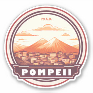 Pegatina Pompeya Ruinas Italia Viaje Insignia de Arte