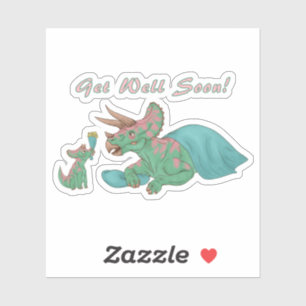 Pegatina Ponte bien pronto Triceratops