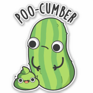 Pegatina Poo-cumber Funny Cucumber Pun