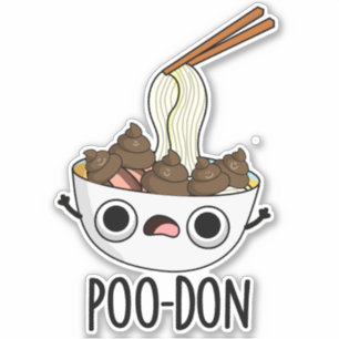 Pegatina Poo-don Funny Udon Pun