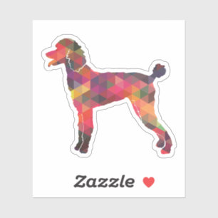 Pegatina Poodle Geo Silhouette Multi