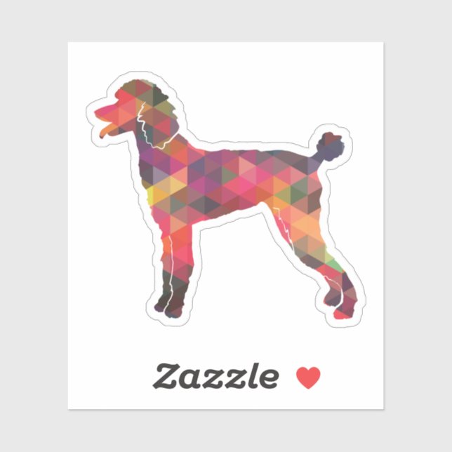 Pegatina Poodle Geo Silhouette Multi (Hoja)