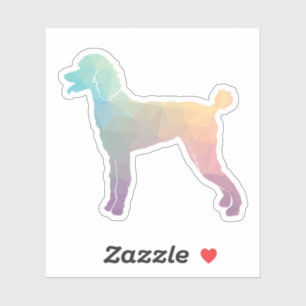 Pegatina Poodle Geo Silhouette Pastel