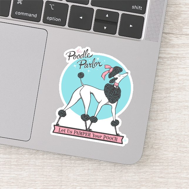 Pegatina Poodle Parlor (Detalle)