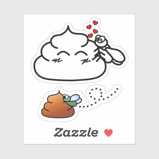 Pegatina Poop in Love - Brootsch the PooPoo (Hoja)