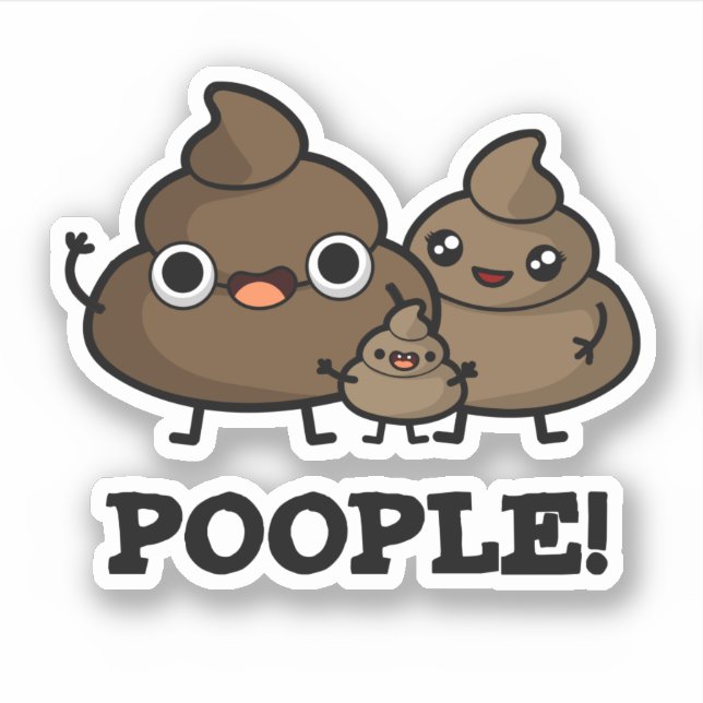 Pegatina Poopla Funny Poop People Pun (Anverso)