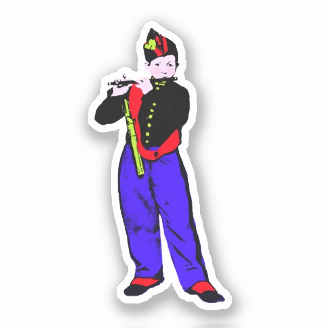 Pegatina Pop Art Little Flutist (Manet) (Anverso)