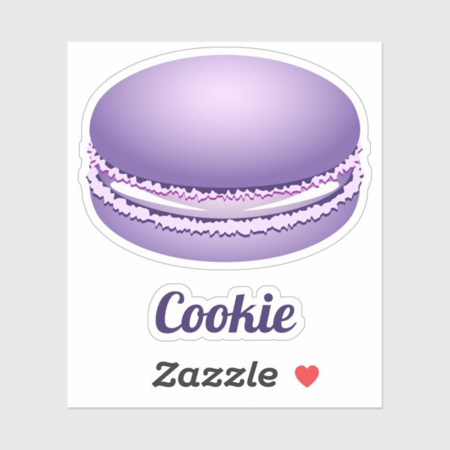 Pegatina Pop Art Purple Macaron Cookie (Hoja)