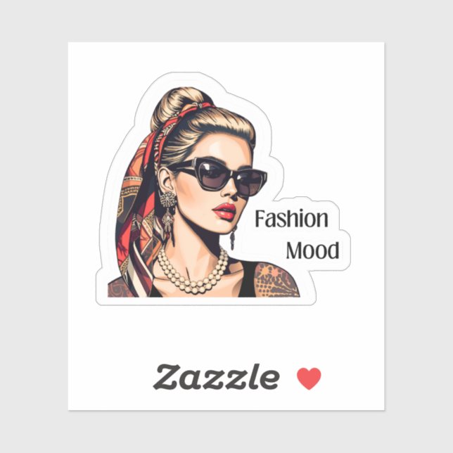 Pegatina Pop Art Woman  Fashion Mood (Hoja)