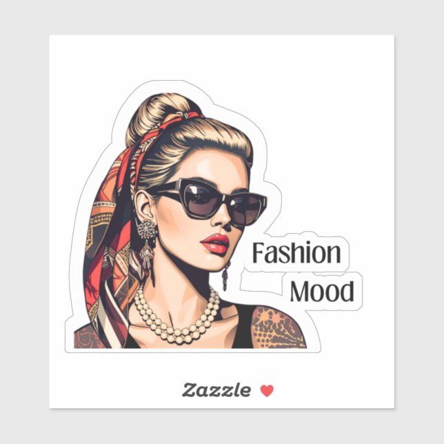 Pegatina Pop Art Woman  Fashion Mood (Hoja)