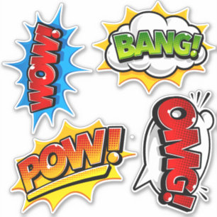 Pegatina Pop Art Wow Bang ¡Dios mío Pow!