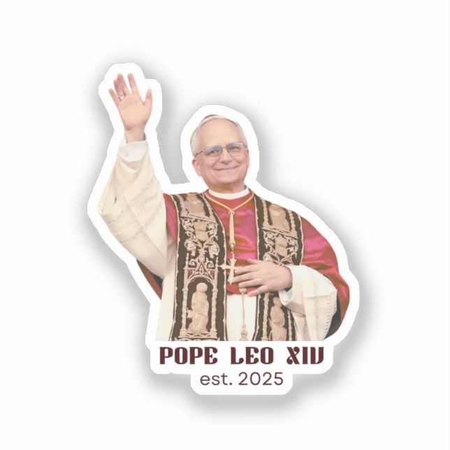 Pegatina Pope Leo XIV Est 2025 Commemorative (Anverso)
