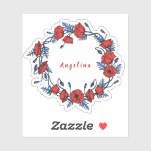 Pegatina Poppy Wreath Floral