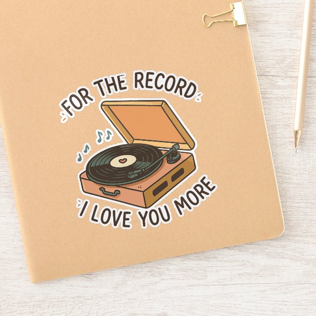 Pegatina Por el registro: Te amo más 💖 (Cuaderno)