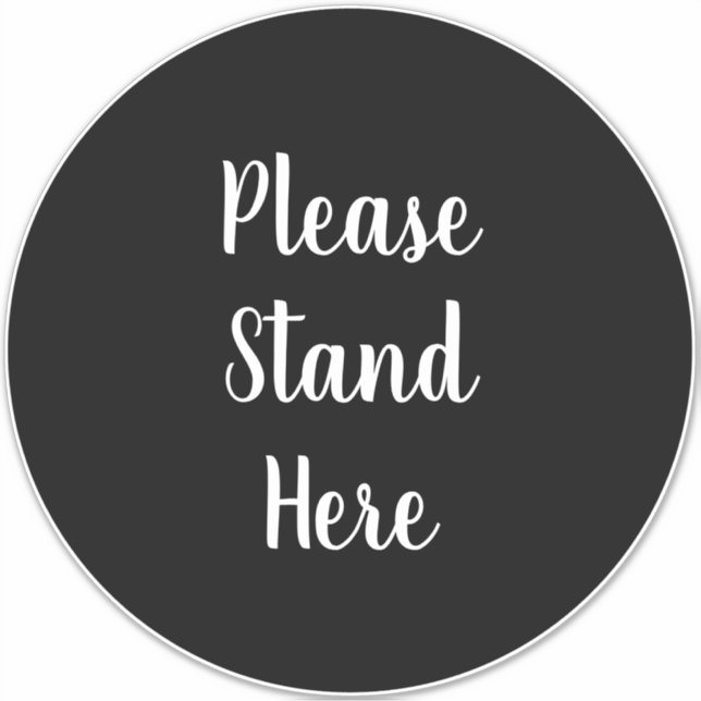 Pegatina Por favor, quédate aquí con el círculo negro de lo (Anverso)