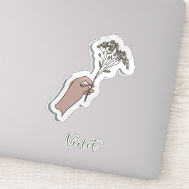 Pegatina "Por ti" Ilustracion estético de flores