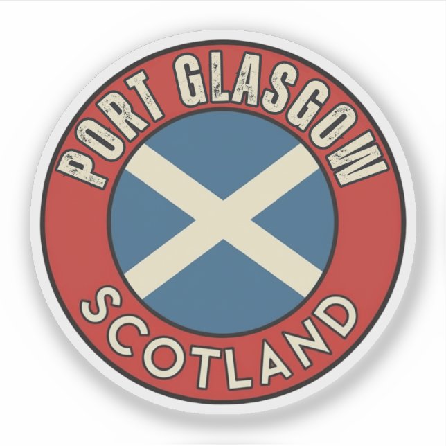Pegatina Port Glasgow, Escocia (Anverso)
