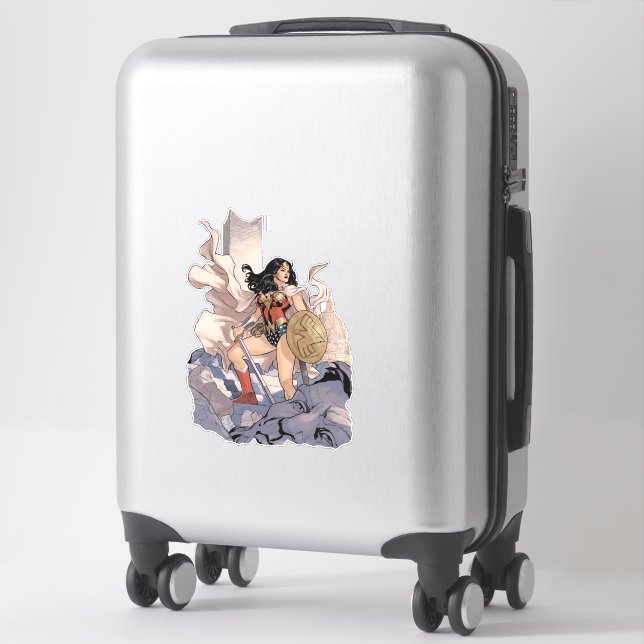 Pegatina Portada de historietas de mujeres maravillas #13 (Maleta)