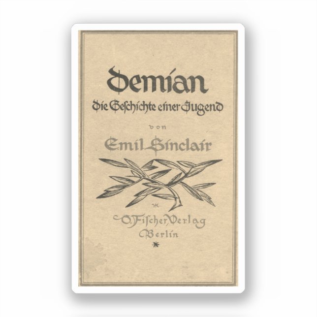 Pegatina Portada de la primera edición de Demian (1919) (Anverso)