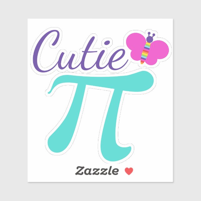 Pegatina Portátil Cutie Pi Symbol Cute Math Pun (Hoja)