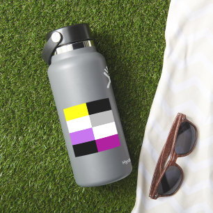 Pegatina Portátil de bandera de doble orgullo asexual no bi