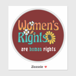 Pegatina Portátil de citas florales sobre derechos humanos 