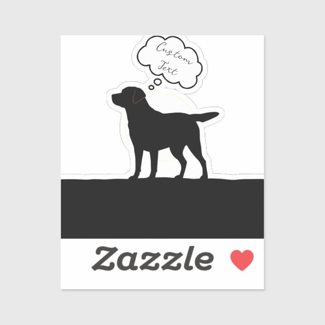 Pegatina Portátil de silueta de perro personalizado (Hoja)