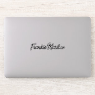 Pegatina Portátil manuscrito con guión de nombre personaliz