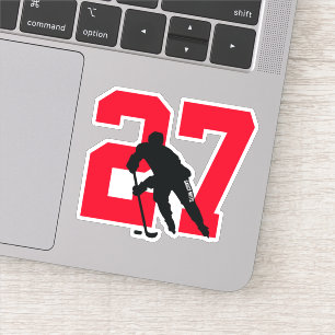 Pegatina Portátil número de jugador de hockey Personalizado