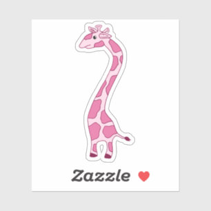 Pegatina portátil Personalizado Giraffe Rosa