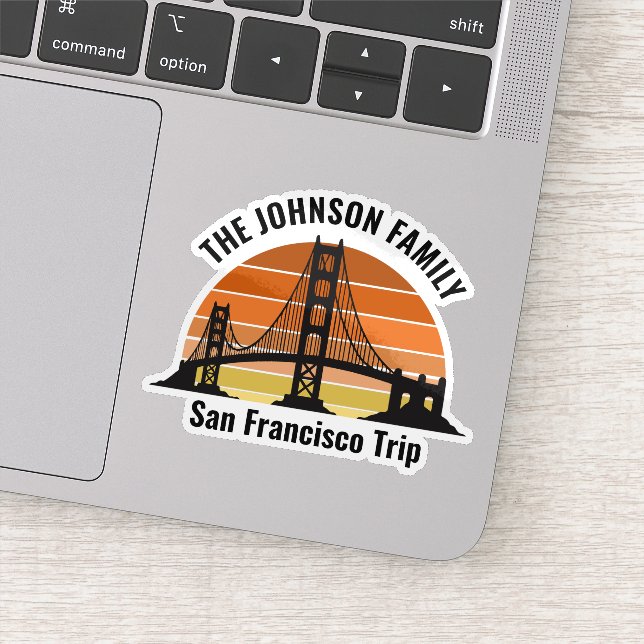 Pegatina Portátil Personalizado Sunset Bridge de San Franci (Detalle)
