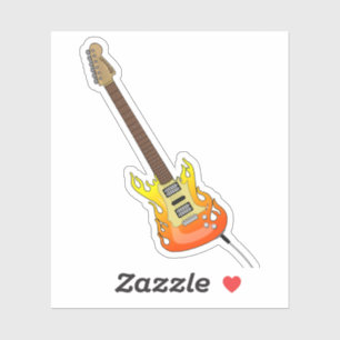 Pegatina portátil Rock n Roll Electric Guitar