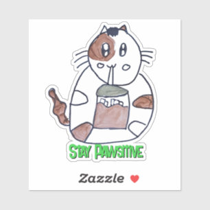 Pegatina Portátil Stay Pawsitive Funny Cat Personalizado