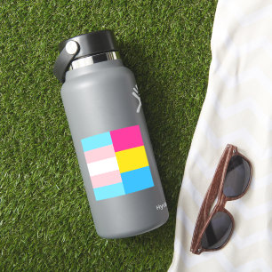 Pegatina Portátil Transgender Pansexual con doble bandera d