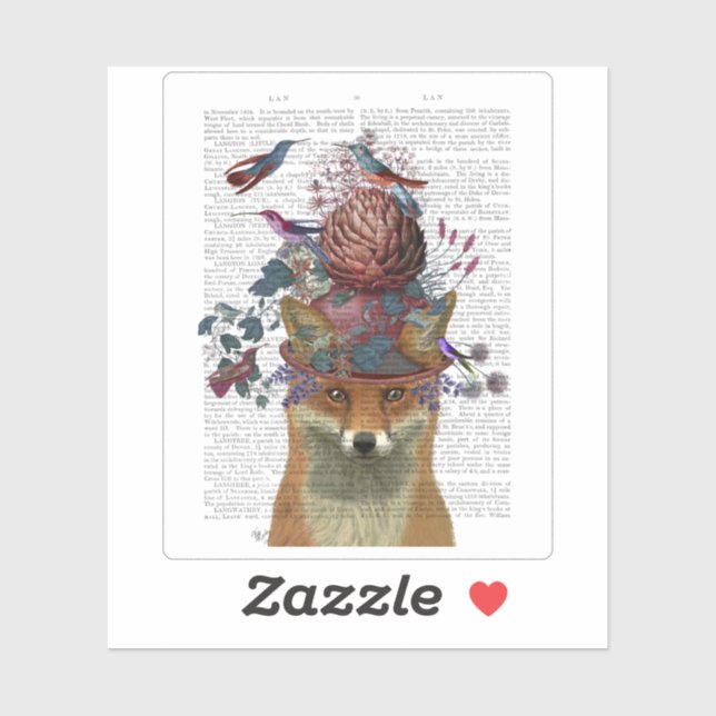 Pegatina Portero de aves Fox con Artichoke (Hoja)