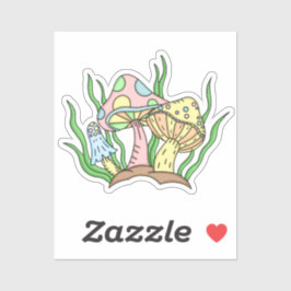 Pegatina Portobello Mushroom Cute Pastel