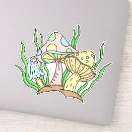 Pegatina Portobello Mushroom Cute Pastel