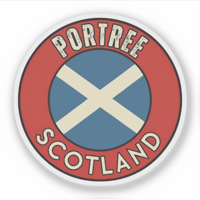 Pegatina Portree, Escocia (Anverso)