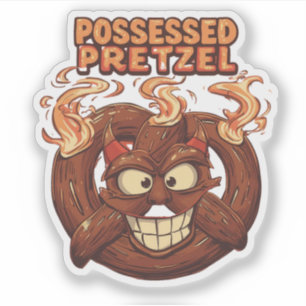 Pegatina Poseído Pretzel Funny Halloween Pretzel Pun