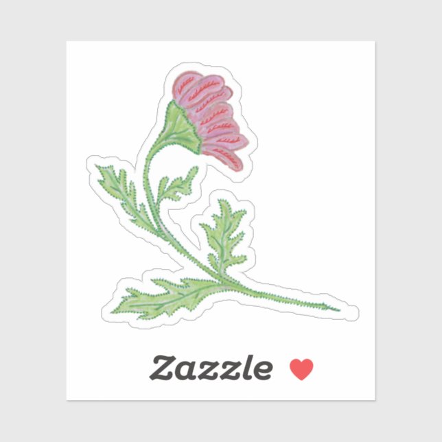 Pegatina Posey dibujado a mano por bonito (Hoja)