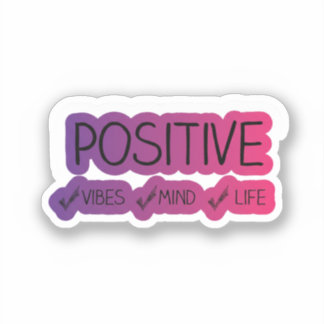 Pegatina Positive Vibes Cute Sticker – Authentic Kawaii Min